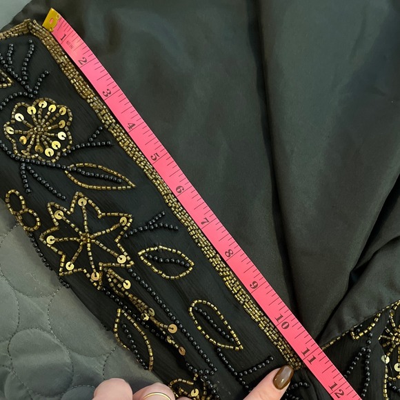 VTG Papell Boutique Evening Beaded Sequin Silk Party Cocktail Top Tunic  Holiday - Picture 10 of 10